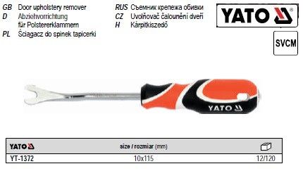 Съемник клипс пистонов обшивки авто клемм YATO YT-1372 | Зображення 2