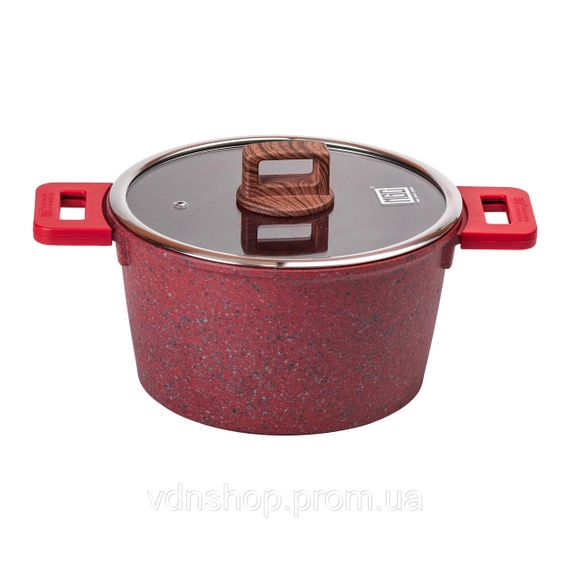 Алюминиевая кастрюля объемом 5,3 л с крышкой Ø 24 см с антипригарным покрытием MGC HP-4-446R