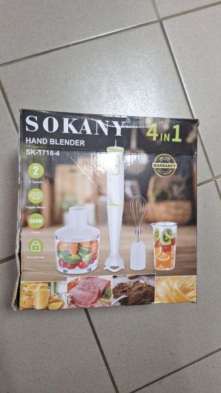 ОЧЕНКА! SOKANY Багатофункціональний блендер 4 в 1 Потужність 300 Вт/SK-1718 (Немає колби, пошкоджене паковання 3116) | Зображення 1
