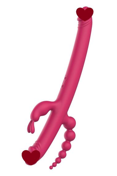 Вібратор із 4 стимулюючими кінцями Dreamtoys Anywhere Pleasure Vibe Essentials, рожевий sexstyle