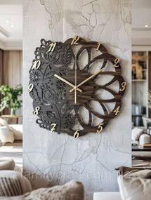 Настінний дерев'яний годинник з фанери Оригінальний годинник  Декор для дому, офісу, подарунок