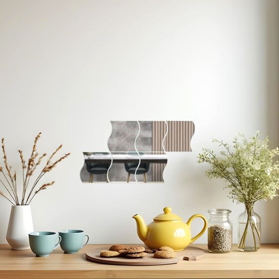 Дзеркальний декор акриловий самоклеючий 120*80мм срібло, 6шт (D) SW-00002509 | Зображення 5