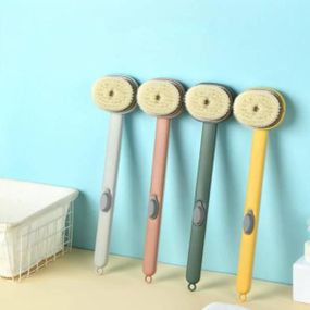 Щітка для душу з ємністю для миючого Сіра