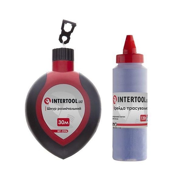 Шнур відбивний 30 м із коректором INTERTOOL MT-25061