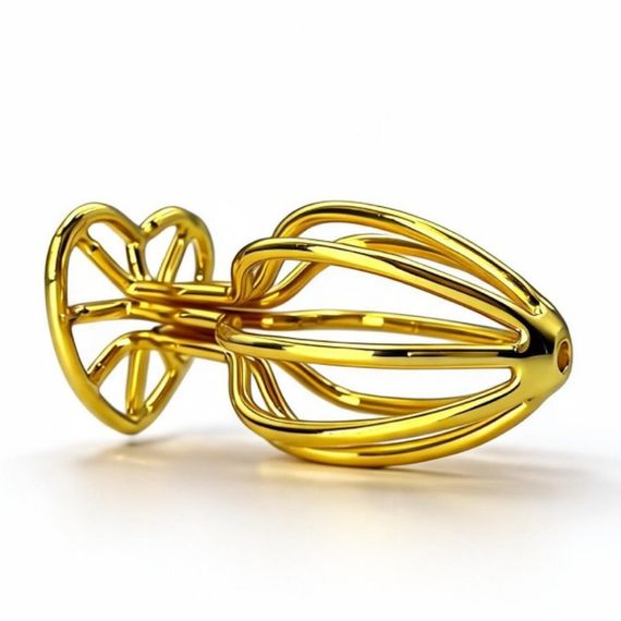 Анальна пробка ALUME, M, каркасна, золота, 7,4 × 3,5 см Sex Aura | Зображення 4