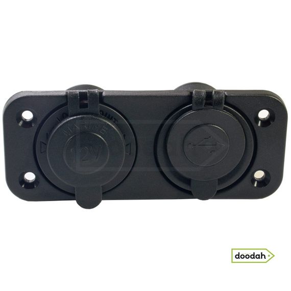 Авто / Мото USB зарядний пристрій Recessed Twin Charging з прикурювачем, IP54, 2,1А | Зображення 3