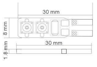 Светодиодная автолампа T10(W5W) White  12W OSRAM CHIP(7060 3W) Canbus (250 Lm)  с "обманкой" | Зображення 1