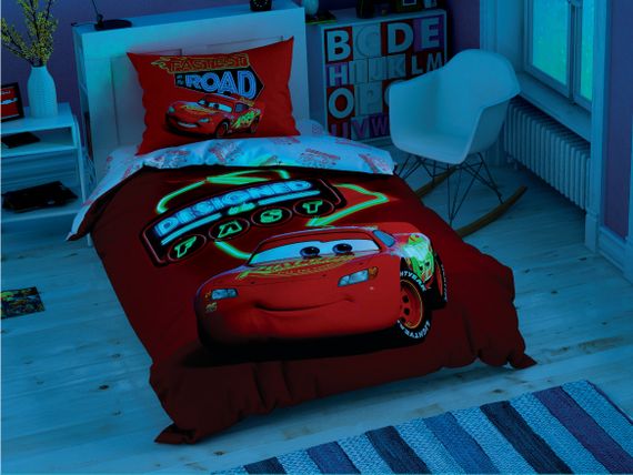 Постільна білизна TAC Disney 160×220 см Cars Shiny Road