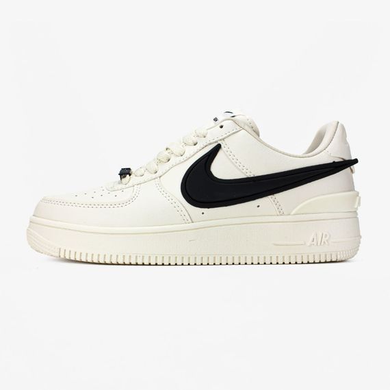 Кросівки демісезонні Nike Air Force матеріал шкіра колір бежевий, чорний | Зображення 1