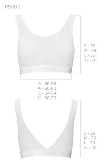 Топ с прозрачной вставкой Passion PS002 TOP XL, white sexstyle | Зображення 2
