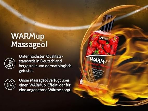 Разогревающее съедобное массажное масло WARMup Strawberry, 150 мл Sex Aura | Зображення 3