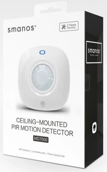 Бездротовий стельовий датчик руху Smanos MD7000, 360°, 868 МГц, живлення від батарейок | Зображення 4