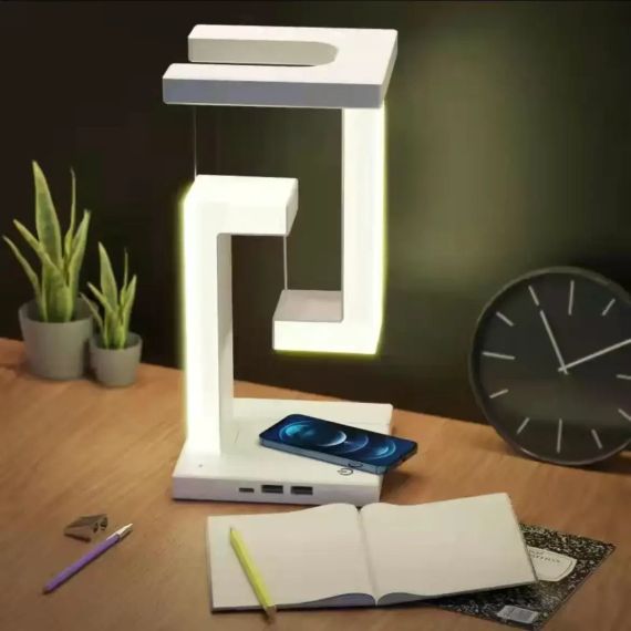 Настільна лампа SHS 2238 світлодіодна з 2*USB та бездротовою зарядкою 10W