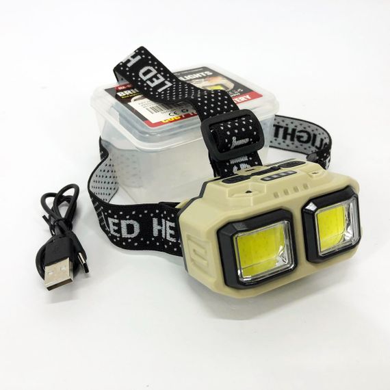 Ліхтар налобний акумуляторний Bailong HX-816S 2COB(white+red) із сенсорним VR-997 датчиком вологозахист | Зображення 6