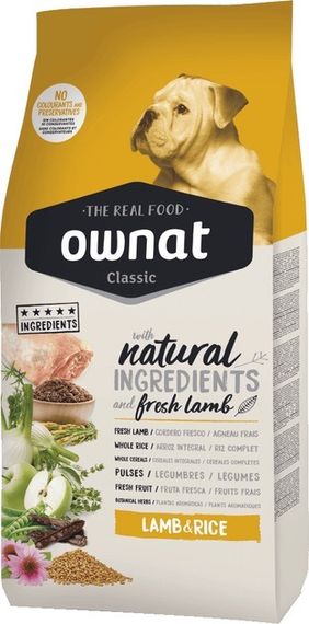 Сухой корм с ягненком для собак Ownat Dog Lamb & Rice, 20 кг