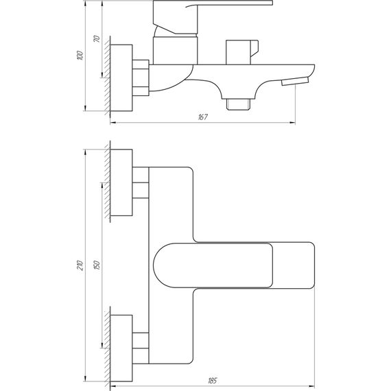 Змішувач для ванни Globus Lux Niagara GLN-0102N | Зображення 1