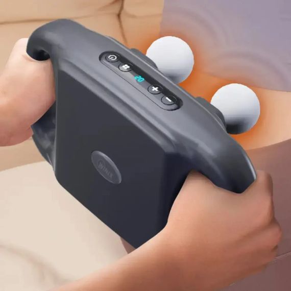 Перкуссионный массажер для тела, 4 головок, от USB, YCY -1601 / Массажер для спины / Вибромассажер | Зображення 2