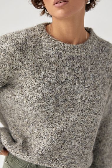 В'язана вільна кофта меланж - кавовий цвет, ONE SIZE (є розміри) | Зображення 3