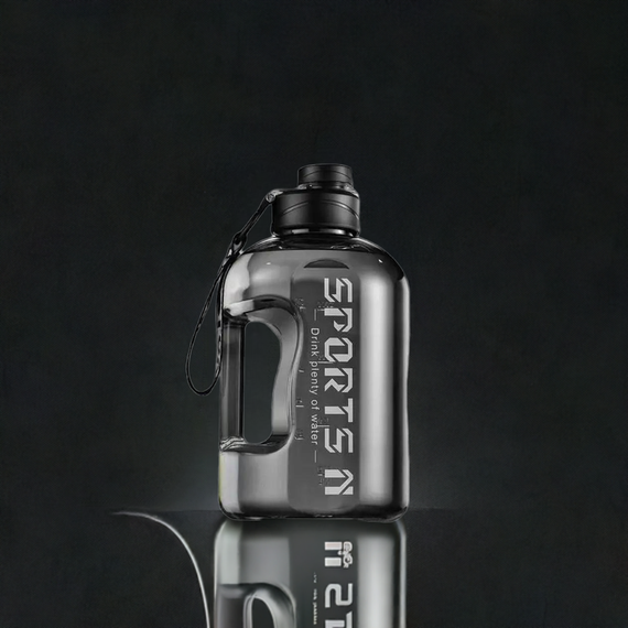 Бутылка SPORTS 2700 мл - Черная BPA-free, ударопрочная, с герметичной крышкой и усиленной ручкой | Зображення 9