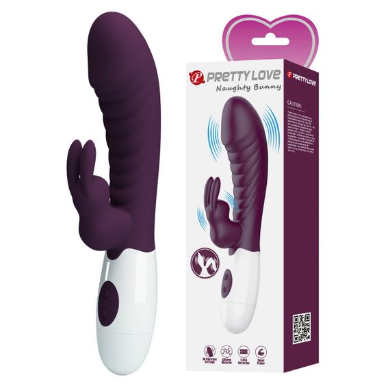 Вібратор кролик Pretty Love Naughty Bunny, Purple Sex Aura