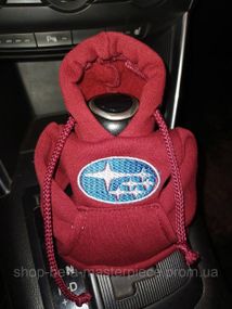 Чехол кофта Худи аксессуар на КПП Car Hoodie субару Subaru бордовый подарок автомобилисту 10070