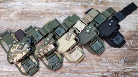 Кобура для ПМ Макарова на ногу стегно з платформою Піксел Олива Чорна Койот Мультикам ms Койот