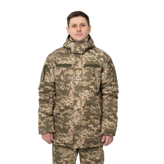 Бушлат ЗСУ Зимовий Військовий  Піксель на Флісі Куртка Зимова Військова камуфляж | Зображення 3