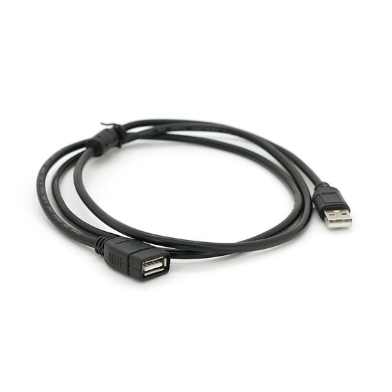 Подовжувач USB 2.0 AM / AF, 1.5m, 1 ферит, чорний Пакет Q250