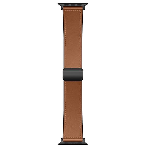 Ремешок Hoco WA34 Basic magnetic buckle silicone leather strap для Apple watch 44/45/46/49mm Brown