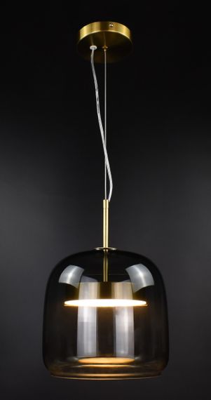 Люстра світлодіодна підвісна LED світильник для квартири на стелю лед 27044 Латунь 45-150х22х22 см. | Зображення 2