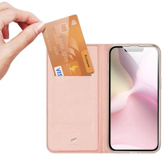 Чохол-книжка Dux Ducis з кишенею для візиток для Apple iPhone 16e (6.1") Rose Gold | Зображення 1