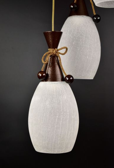 Люстра підвісна на 3 лампочки 25817 Коричневий 50-110х35х35 см. | Зображення 1