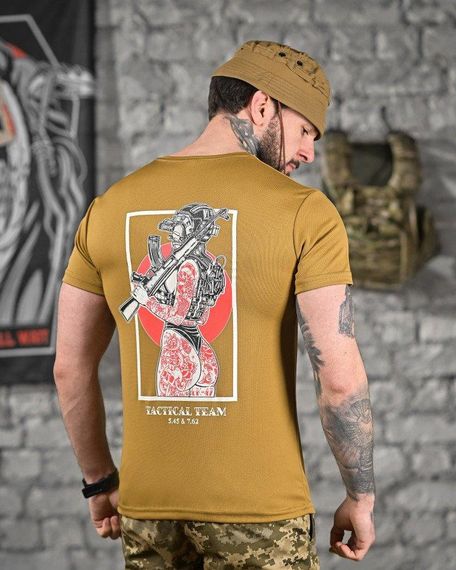 Тактическая потоотводящая футболка подруга кайотДЛ6444