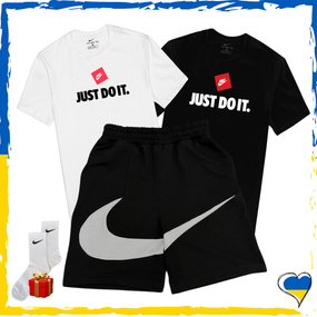 Комплект шорти Nike Big Swoosh та футболки 2шт Nike. Комплект Найк Біг Свуш XS/S