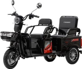 Электротрайк Crosser Transit TR-5 1500W 72V 24Ah, грузовой трехколесный электроскутер до 60 км, 3 места Чорний