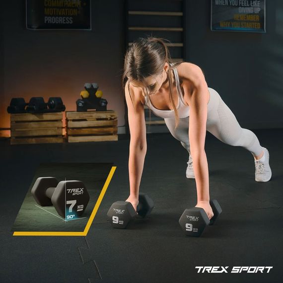Гантелі для фітнесу неопренові TREX Sport TX-090VD 2x9кг | Зображення 2