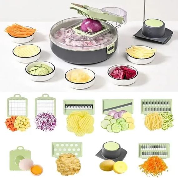 Овощерезка с контейнером Vegetable Cutter 9 в 1 | Зображення 5