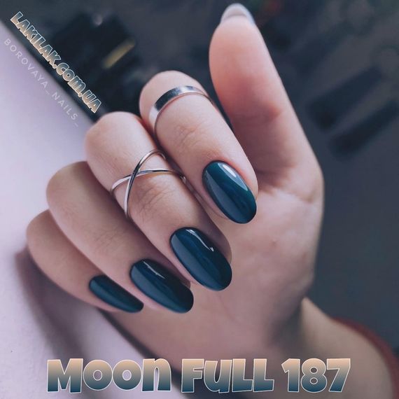 Гель-лак Moon Full №187 темний сланцево-сірий 8мл