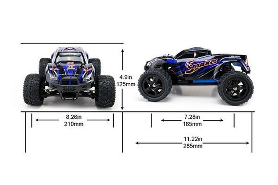 Монстр трак на радіокеруванні Remo Hobby S Max 1631 Monster Truck 1/16 Brushed 4WD (S Truck) Blue | Зображення 1