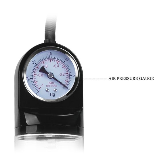 Вакуумная помпа для члена Pretty Love Alexander с барометром, прозрачная, 29 х 7 см sexstyle | Зображення 3