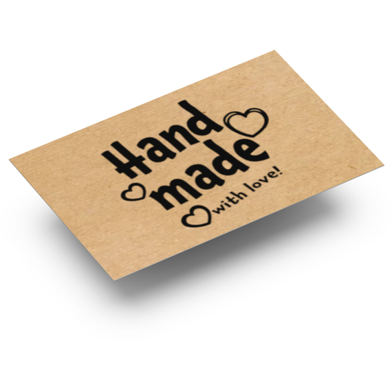 Крафт этикетка с печатью "Handmade 02" 40x25 мм, 250 шт/рулон, Viskom | Зображення 2