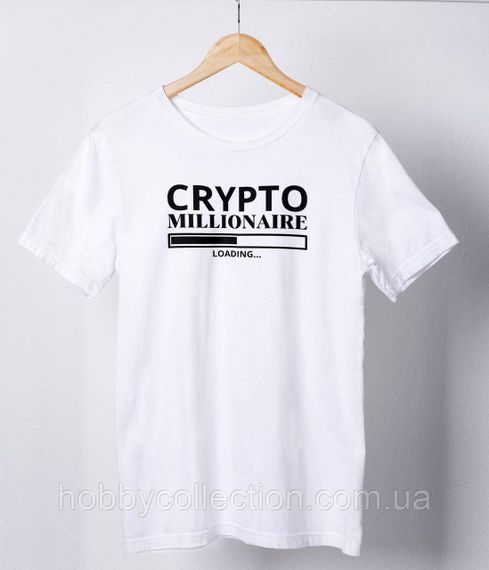 Футболка жіноча із принтом "CRYPTO Millionaire" біла