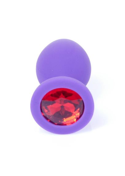 Анальна пробка - Jewellery Silicone Purple Plug M Red Sex Aura | Зображення 2