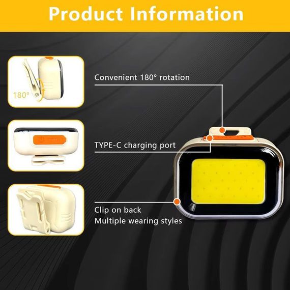 Потужний акумуляторний ліхтарик на голову CY-2027-B-COB(white+red), Дуже потужний налобний ліхтар LT-52 | Зображення 9