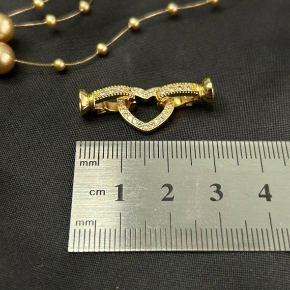 Застібка Серце 12х30 мм, позолота 18К | Зображення 1