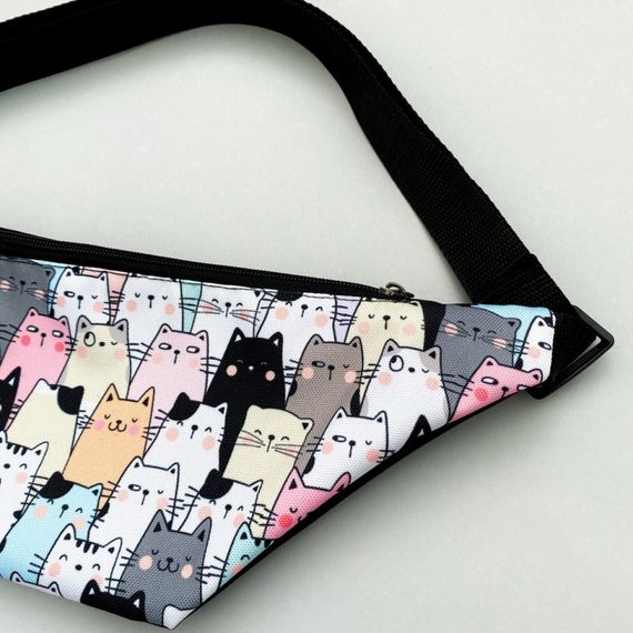 Сумка поясная бананка 4Profi с принтом Коты с одним отделением 18262 | Зображення 3