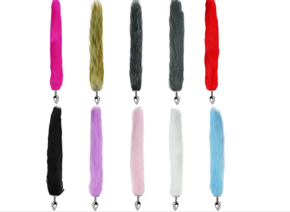 Анальная пробка с хвостом EGZO - Fox Tail Silver Plug Light Gray, size S Sex Aura | Зображення 3