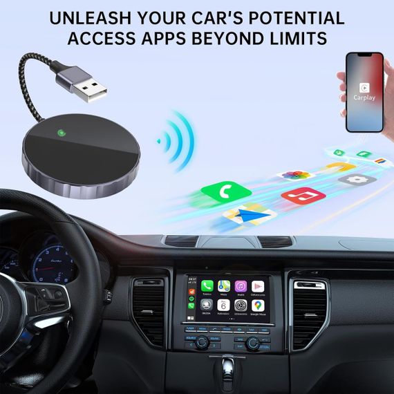 Бездротовий адаптер CarPlay Plug & Play, перетворення дротового Карплей для iPhone iOS 10+ для авто з 2015 року | Зображення 7