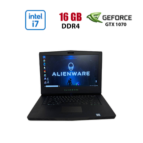 Ігровий ноутбук Dell Alienware 15 R3 / 15.6" (1920x1080) IPS / Intel Core i7-7700HQ (4 (8) ядра по 2.8 - 3.8 GHz) / 16 GB DDR4 / 128 GB SSD + 1000 GB HDD / nVidia GeForce GTX 1070, 8 GB GDDR5, 256-bit / WebCam б/в