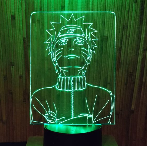 Акриловий світильник-нічник Наруто зелений tty-n000052